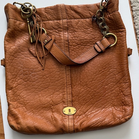 Fossil Tan Leather Shoulder Bag - Picture 1 of 1
